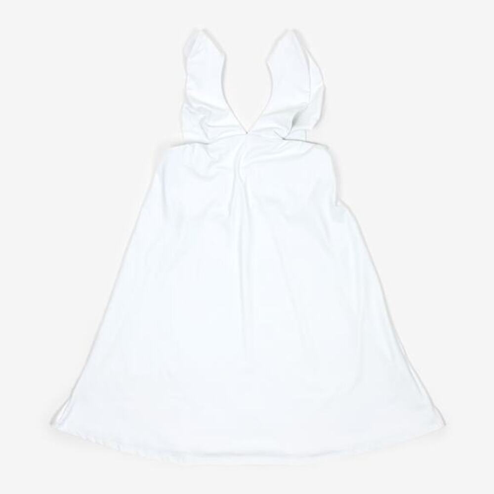 Susana Monaco Ruffle‎ V-Strap Dress Size XS White Girlcore Romantic Summer